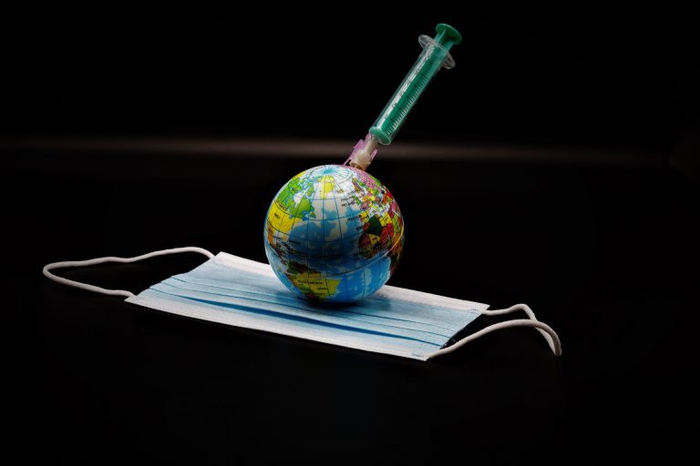 COVID World with a mask