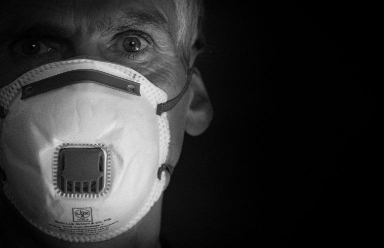 Man with COVID Mask
