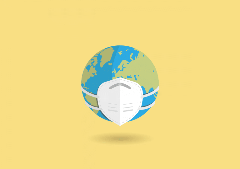 world with a surgical mask