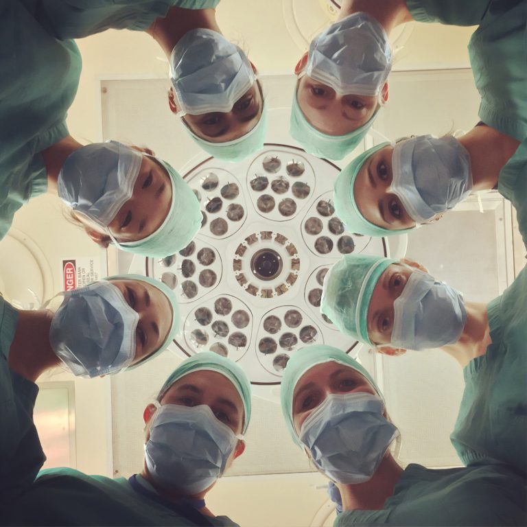Doctors doing a vitrectomy after advanced diabetic retinopathy