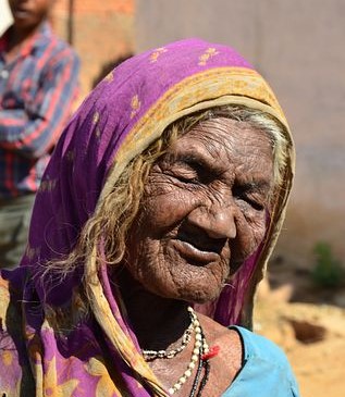 Blind Lady in India